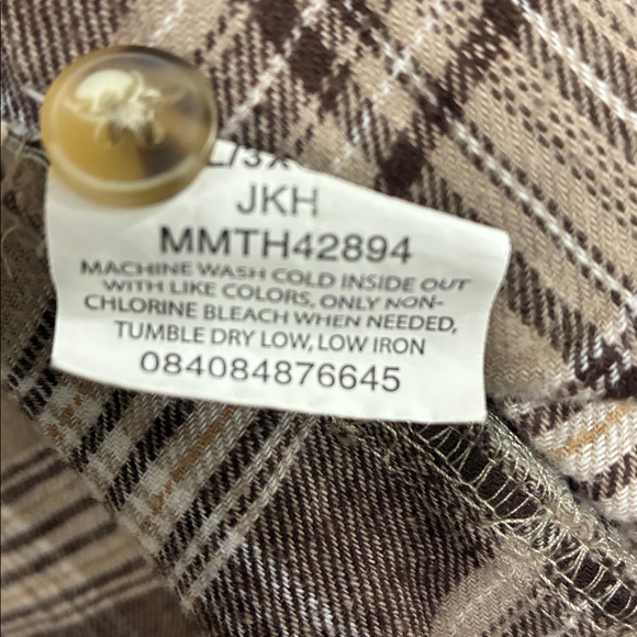 Wrangler DAD 100% Cotton Vintage Khaki Shirt Jacket with Plaid Lining 3X Shirt - Picture 4 of 11